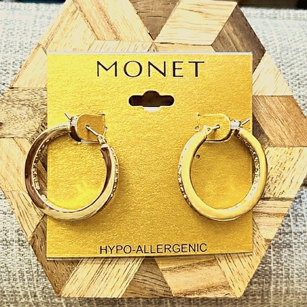New PE-Hoop Earrings inside/out Crystals